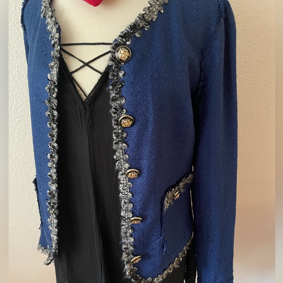 Dark blue classic look jacket slim fit, New With Tag - Picture 3 of 10